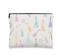 Borsa per trucchi con note musicali colorate, borsa da viaggio per strumenti musicali arcobaleno, borsa per cosmetici da donna, organizer portatile in tela con cerniera, regalo per gli amanti della