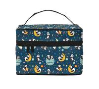 Borsa per trucchi con panda che dorme spaziale, graziosa borsa per cosmetici da donna, borsa da toilette, grande borsa organizer da viaggio per il trucco