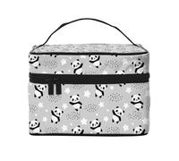 Borsa per trucchi con panda tra nuvole e stelle, graziosa borsa per cosmetici da donna, borsa da toilette, grande borsa organizer da viaggio per il trucco