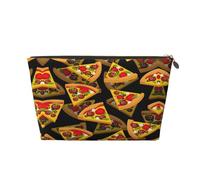 Borsa per trucchi con stampa 3D a forma di pizza, borsa da viaggio, organizer per trucchi, borsa impermeabile per donne e ragazze, Oro, Taglia unica, Beauty Case