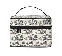 Borsa per trucchi con stampa di barche hawaiane e paesaggi, graziose borse per cosmetici da donna, grande borsa organizer da viaggio per il trucco