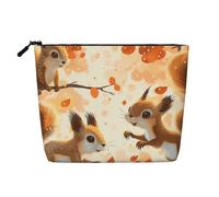 Borsa per trucchi con stampa lama, borsa da viaggio per donne, grande capacità, borsa organizer da viaggio per uso quotidiano, Carino scoiattoli, One Size, Classico