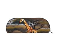 Borsa per trucchi con stampa patriottica con bandiera americana, borsa per cosmetici, borsa da viaggio per articoli da toeletta e matite, astuccio per matite, Albero maestoso della giraffa africana