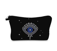 Borsa per trucchi con stampa su tutta la superficie, organizer per cosmetici, trousse per articoli da toeletta, pochette per cosmetici, per donne adulte, viaggi e uso quotidiano, Occhio