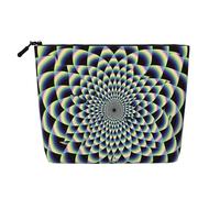 Borsa per trucchi con stampa tie dye, borsa da viaggio per donne, grande capacità, borsa organizer da viaggio per uso quotidiano, Spirale Optical Illusion Art, One Size, Classico