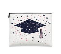 Borsa per trucchi con tappi di laurea, borsa da viaggio per cosmetici da donna, borsa da viaggio portatile piccola in tela con cerniera, borsa da toilette classe 2026, 17,8 x 22,9 cm