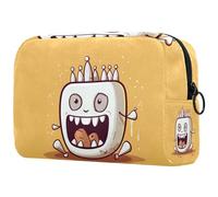 Borsa per trucchi da donna, graziosa borsa per cosmetici a denti piccoli, rossa e blu, leggera, organizer per ragazze, donne e mamme, Multicolore 4, 18.5x7.5x13cm/7.3x3x5.1in, Art Deco