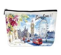 Borsa per trucchi da donna, in tela bifacciale, regalo leggero per viaggiatori, donne, borsa portatile per cosmetici e oggetti essenziali quotidiani