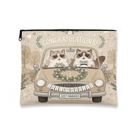 Borsa per trucchi da matrimonio Ragdoll con gatti, divertente borsa da viaggio per auto per matrimonio per donne e ragazze, piccola borsa portatile in tela con cerniera, 17,8 x 22,9 cm
