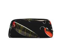 Borsa per trucchi da pesca, borsa da viaggio per articoli da toilette, astucci grandi per matite per uomo e donna, portamonete in pelle con cerniera