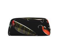 Borsa per trucchi da pesca, borsa da viaggio per articoli da toilette, astucci grandi per matite per uomo e donna, portamonete in pelle con cerniera