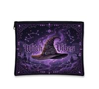Borsa per trucchi da strega con cappello e citazione di fantasia, 17,8 x
