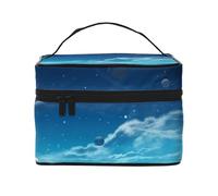 Borsa per trucchi da viaggio, grande, portatile, borsa organizer da donna, per articoli da toeletta con neve e Natale, Paese delle Mer, Taglia unica, Astuccio per trucchi