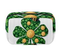 Borsa per trucchi da viaggio per donne, grande capacità organizer per trucco borsa ampia aperta, accessori per articoli da toeletta, pennelli per il giorno di San Patrizio, camion fattoria