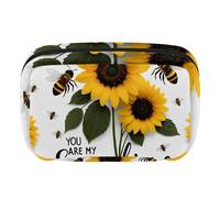 Borsa per trucchi da viaggio per donne, grande capacità organizer per trucco borsa ampia aperta, accessori per articoli da toeletta, pennelli per il giorno di San Patrizio, camion fattoria