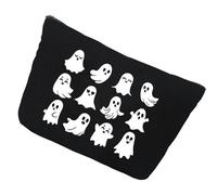 Borsa per trucchi di Halloween, Borsa per organizer per trucchi, Custodia con stampa di fantasmi di Halloween, Borsa portatile per articoli da toilette, Borsa per cosmetici con cerniera per viaggi, Bo