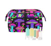 Borsa per trucchi Funky Bright Color funghi neri cerniera borse cosmetiche per borsa per organizer da viaggio