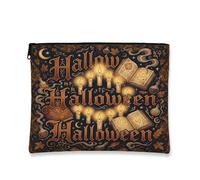 Borsa per trucchi gotica con citazione libro degli incantesimi di Halloween | Tipografia gotica, Borsa cosmetica, Bottiglie di pozione mistica, Corona di candele incandescenti, Estetica gotica accademica