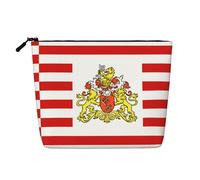 Borsa per trucchi in canapa con bandiera del Senato di Brema, impermeabile, organizer per cosmetici, per articoli da toeletta da viaggio e per riporre tutti i giorni