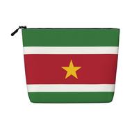 Borsa per trucchi in canapa con bandiera del Suriname - Borsa organizer impermeabile per cosmetici da viaggio e per riporre tutti i giorni