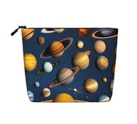 Borsa per trucchi in canapa con pianeti del sistema solare, impermeabile, organizer per cosmetici per articoli da toeletta da viaggio e conservazione quotidiana