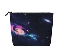 Borsa per trucchi in canapa finta con stampa mappa del mondo, borsa da viaggio per donne, conservazione quotidiana, viaggi di lavoro e altro ancora, Spazio galassia dell'universo, Taglia unica