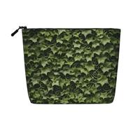 Borsa per trucchi in canapa finta resistente all'acqua, con motivo floreale e vortici, grande organizer da viaggio con cerniera