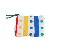 Borsa per trucchi in cotone trapuntato, portamonete, bella stampa, tasca da viaggio, adatta per varie occasioni, A pois.