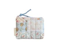 Borsa per trucchi in cotone trapuntato, portamonete, bella stampa, tasca da viaggio, adatta per varie occasioni, Blu