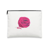 Borsa per trucchi in filato di pesca, borsa da viaggio per donne, organizer portatile con cerniera per gli appassionati di lavoro a maglia, scelta perfetta per gli amanti del fai da te, Pesca, 7x9