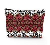 Borsa per trucchi in lino a tema circo, da donna, con personaggi del circo vintage, Acrobata, borsa da toilette da viaggio, impermeabile, borsa per il trucco per borsa, rosa, 17,8 x 22,9 cm, Marrone