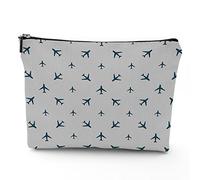 Borsa per trucchi in lino a tema circo, da donna, con personaggi del circo vintage, Acrobata, borsa da toilette da viaggio, impermeabile, borsa per il trucco per borsa, rosa, 17,8 x 22,9 cm, Grigio