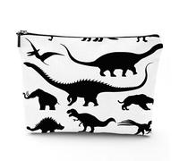 Borsa per trucchi in lino a tema circo, da donna, con personaggi del circo vintage, Acrobata, borsa da toilette da viaggio, impermeabile, borsa per il trucco per borsa, rosa, 17,8 x 22,9 cm, Nero