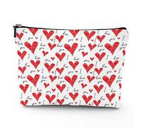 Borsa per trucchi in lino a tema circo, da donna, con personaggi del circo vintage, Acrobata, borsa da toilette da viaggio, impermeabile, borsa per il trucco per borsa, rosa, 17,8 x 22,9 cm, Rosso