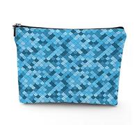 Borsa per trucchi in lino a tema circo, da donna, con personaggi del circo vintage, Acrobata, borsa da toilette da viaggio, impermeabile, borsa per il trucco per borsa, rosa, 17,8 x 22,9 cm, Blu