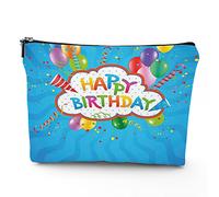 Borsa per trucchi in lino a tema circo, da donna, con personaggi del circo vintage, Acrobata, borsa da toilette da viaggio, impermeabile, borsa per il trucco per borsa, rosa, 17,8 x 22,9 cm,