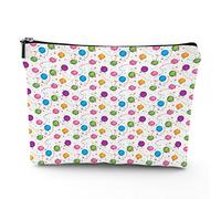 Borsa per trucchi in lino a tema circo, da donna, con personaggi del circo vintage, Acrobata, borsa da toilette da viaggio, impermeabile, borsa per il trucco per borsa, rosa, 17,8 x 22,9 cm,