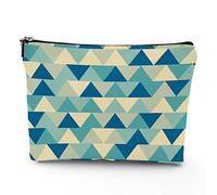 Borsa per trucchi in lino a tema circo, da donna, con personaggi del circo vintage, Acrobata, borsa da toilette da viaggio, impermeabile, borsa per il trucco per borsa, rosa, 17,8 x 22,9 cm, Blu_32,