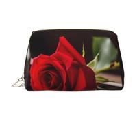 Borsa per trucchi in pelle con gufo volante, borsa da viaggio di grande capacità, borsa per articoli da toeletta a doppio scopo e trousse, Rosa Rossa su Pianoforte, Taglia unica, Zaino per la scuola