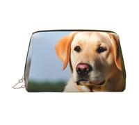 Borsa per trucchi in pelle con gufo volante, borsa da viaggio di grande capacità, borsa per articoli da toeletta a doppio scopo e trousse, Carino cane labrador, Taglia unica, Zaino per la scuola