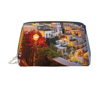 Borsa per trucchi in pelle con squalo nel mare, borsa da viaggio di grande capacità, borsa per articoli da toeletta a doppio scopo e borsa per il trucco, Positano Tramonto Mare, Taglia unica, Zaino