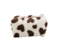Borsa per trucchi in peluche a forma di cuore, piccola borsa per cosmetici da donna, morbida borsa da toeletta, organizer con cerniera per rossetto, pennelli, profumo, custodia da viaggio rosa, verde