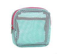 Borsa per trucchi in rete con coulisse in colori vivaci, compagno perfetto per tutte le tue esigenze di bellezza, Verde