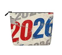 Borsa per trucchi in stile canapa, con numeri nostalgici, impermeabile, per cosmetici da viaggio e per riporre tutti i giorni