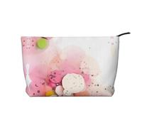Borsa per trucchi in velluto a coste di carta con frammenti di colore, versatile astuccio cosmetico con cerniera per uso quotidiano e organizer da viaggio, Nero , Taglia unica