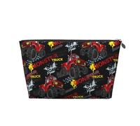 Borsa per trucchi Monster Truck, trousse da viaggio per articoli da toeletta da donna, borsa per il trucco in pelle, organizer per trucchi, graziosa custodia per trucchi, Argento, Taglia unica