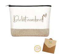 Borsa per trucchi motivazionali con stampa Sei meravigliosa, idea regalo per donne, piccola borsa per trucchi con set di biglietti di auguri, regalo per figlia, fidanzata (A)