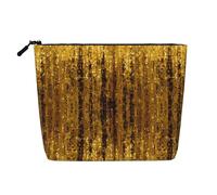 Borsa per trucchi multifunzionale con paillettes dorate, impermeabile, grande capacità, con cerniera, per viaggi, lavoro, casa, borsa per il trucco, portamonete, Nero , Taglia unica