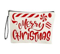 Borsa per trucchi natalizia con cerniera, borsa cosmetica impermeabile, spaziosa borsa per cosmetici con cerniera, con tracolla per il trasporto, per donne di Natale, B, Refer to description, Unisex