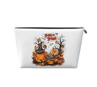 Borsa per trucchi o scherzetti di Halloween, borsa per cosmetici da viaggio borsa per trucchi da donna, borsa per trucchi in pelle, borsa per il trucco carina, borsa per il trucco, Argento, Taglia